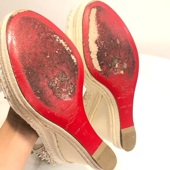 Christian Louboutin White Wedges - Picture 9 of 12